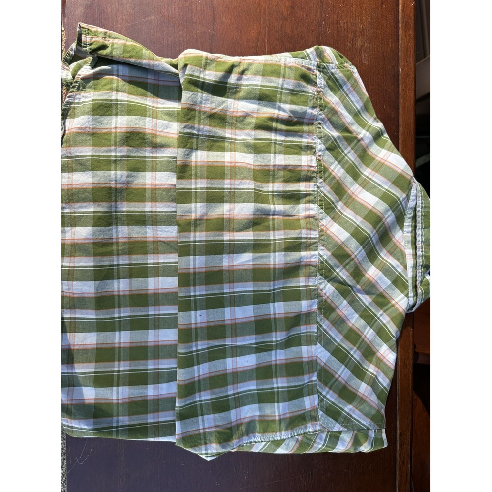 Royal Blue plaid casual 2 front pocket long sleeve shirt men XL all cotton